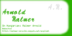 arnold malmer business card